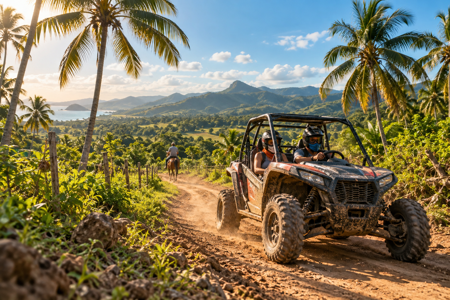 Excursión en buggy por un sendero tropical